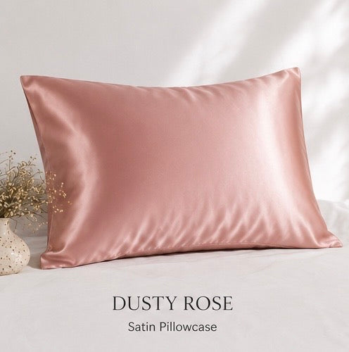 SATIN PILLOW CASE - DUSKY ROSE