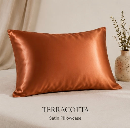 SATIN PILLOW CASE - TERRACOTTA