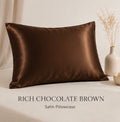 SATIN PILLOW CASE - RICH CHOCOLATE BROWN