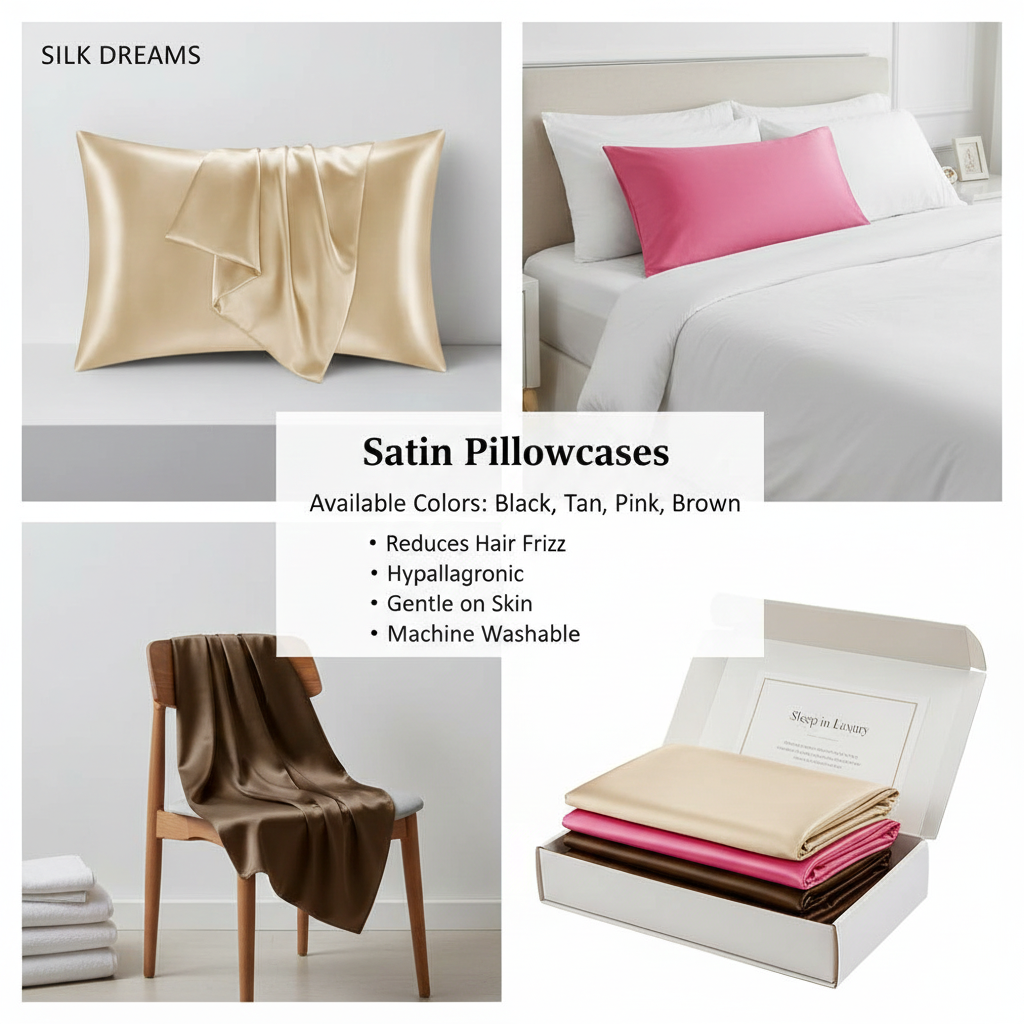 SATIN PILLOW CASE - CHOCOLATE BROWN - (PACK OF 2)