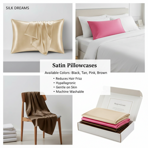 SATIN PILLOW CASE - CHAMPAGNE GOLD (PACK OF 2)